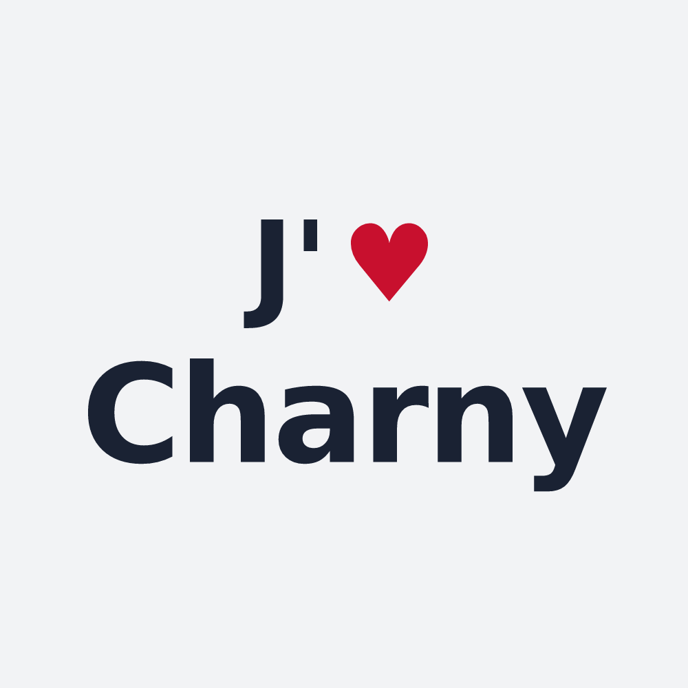 Poster personnalisé Charny — design « J'aime Charny » imprimé sur le poster