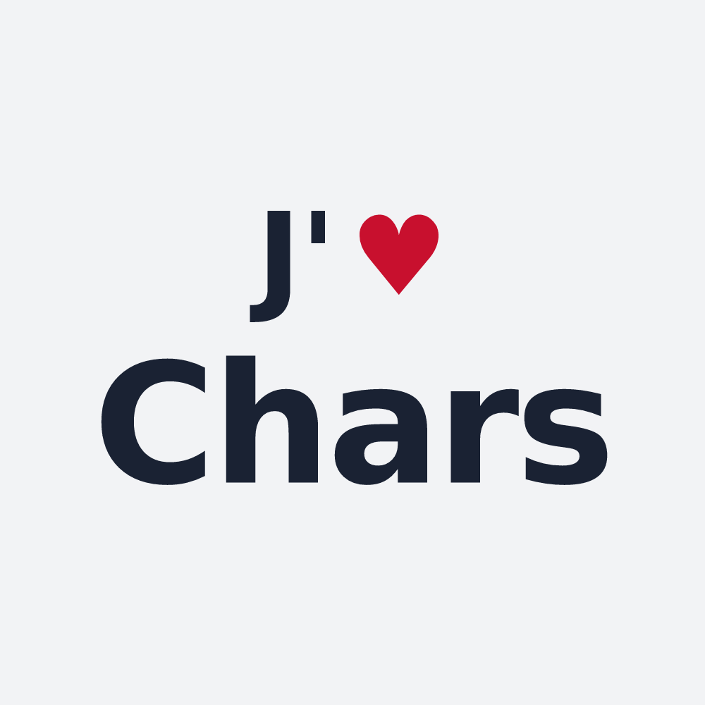 Poster personnalisé Chars — design J'aime Chars