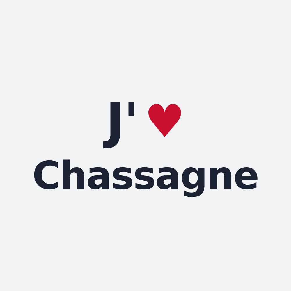 Poster personnalisé Chassagne — design « J'aime Chassagne » imprimé sur le poster