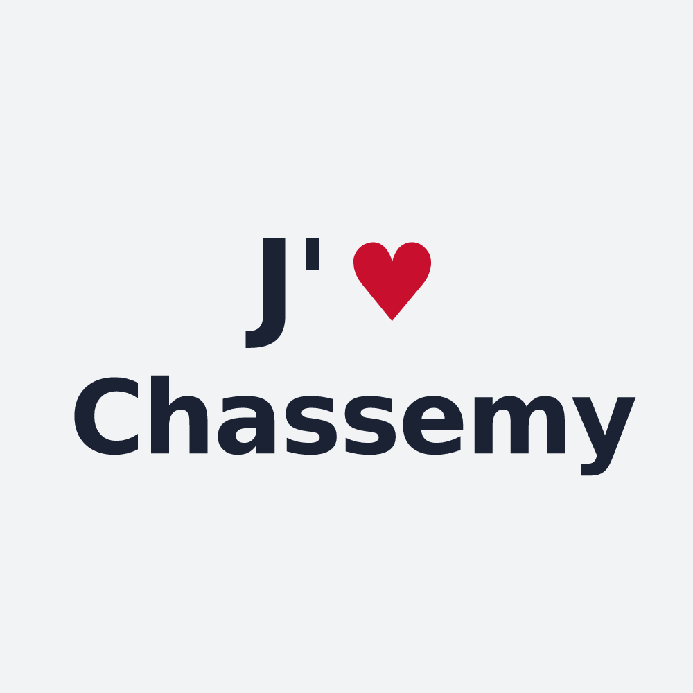 Poster personnalisé Chassemy — design J'aime Chassemy