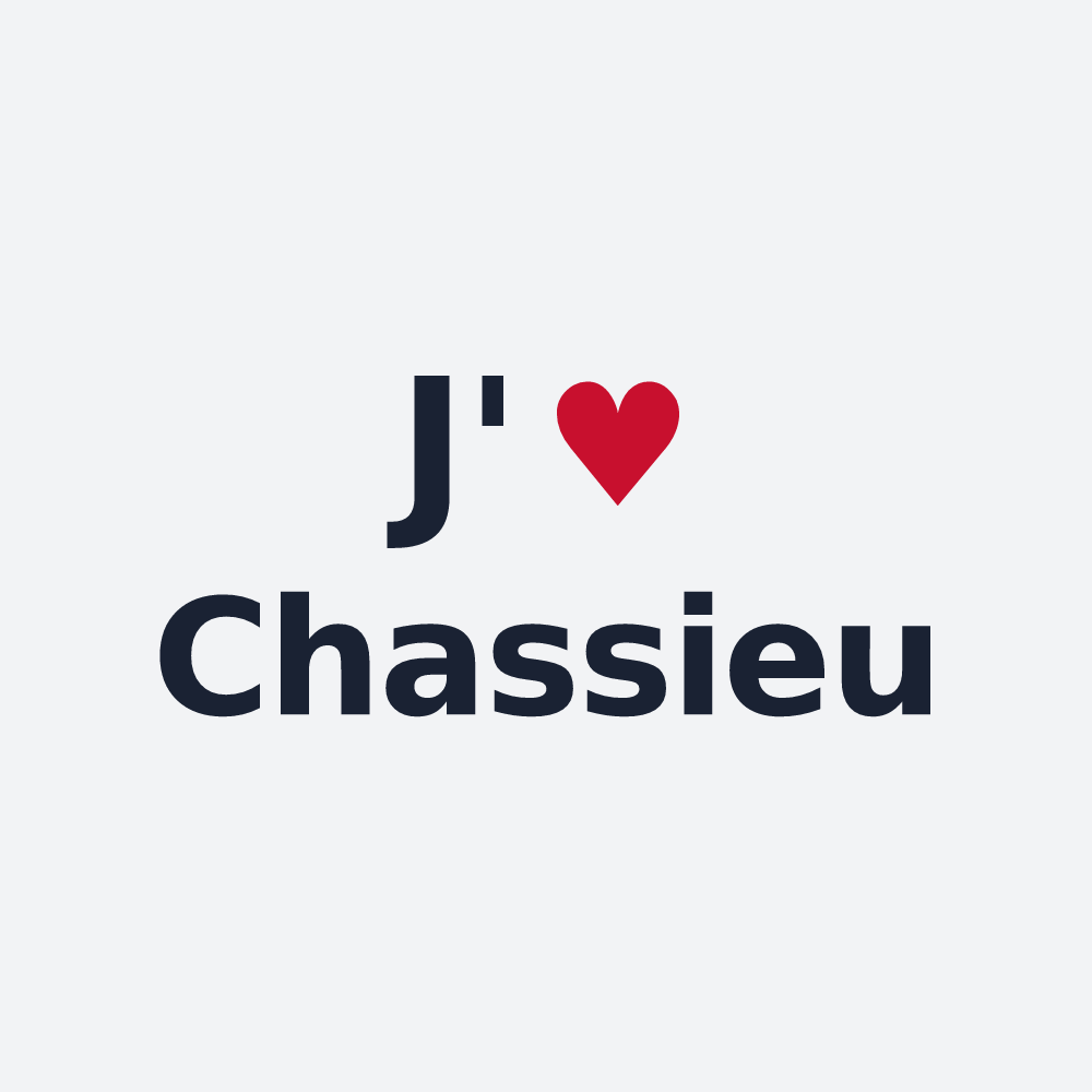 Poster personnalisé Chassieu — design « J'aime Chassieu » imprimé sur le poster