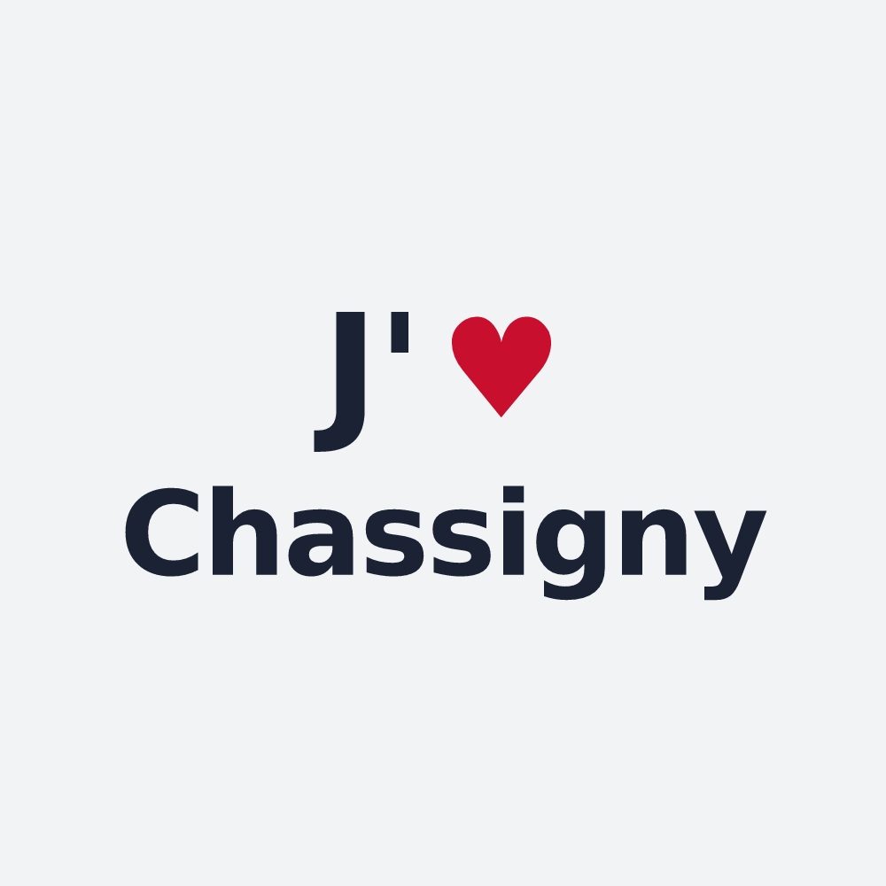 Poster personnalisé Chassigny — design « J'aime Chassigny » imprimé sur le poster