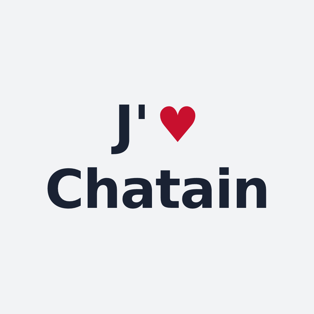 Poster personnalisé Chatain — design J'aime Chatain