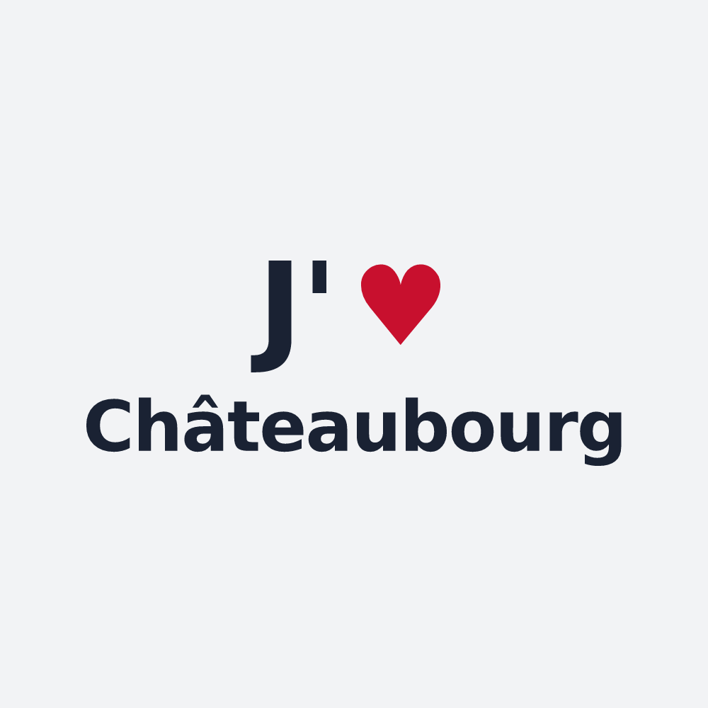 Poster personnalisé Châteaubourg — design « J'aime Châteaubourg » imprimé sur le poster