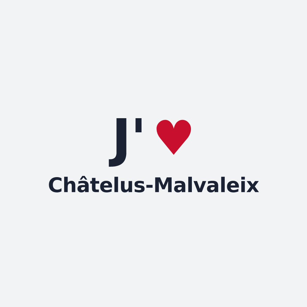 Poster personnalisé Châtelus-Malvaleix — design J'aime Châtelus-Malvaleix