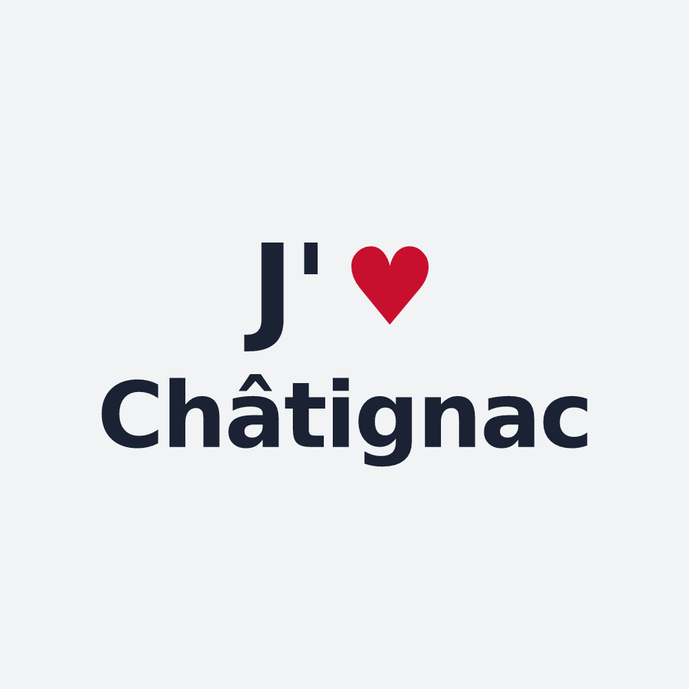 Poster personnalisé Châtignac — design J'aime Châtignac