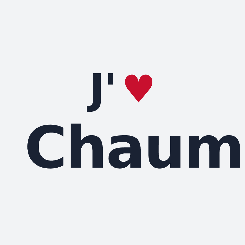 Poster personnalisé Chaum — design « J'aime Chaum » imprimé sur le poster
