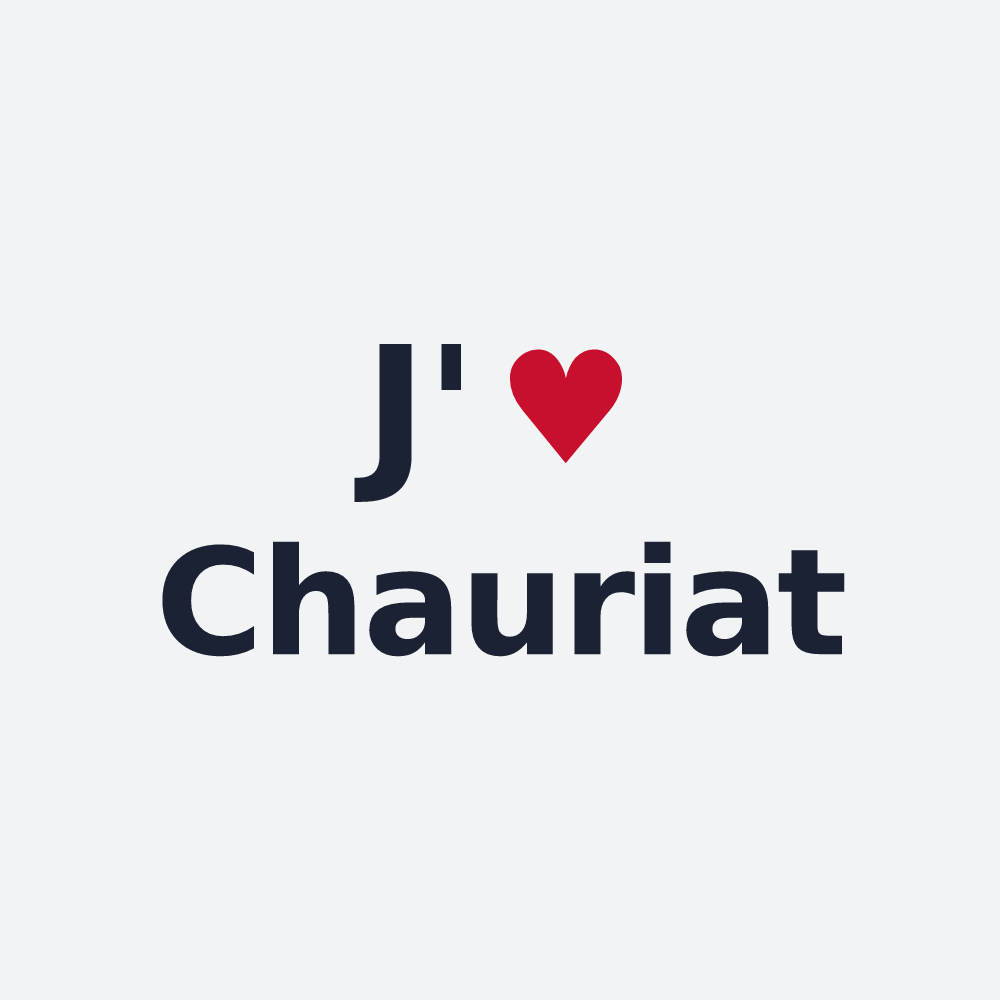Poster personnalisé Chauriat — design « J'aime Chauriat » imprimé sur le poster