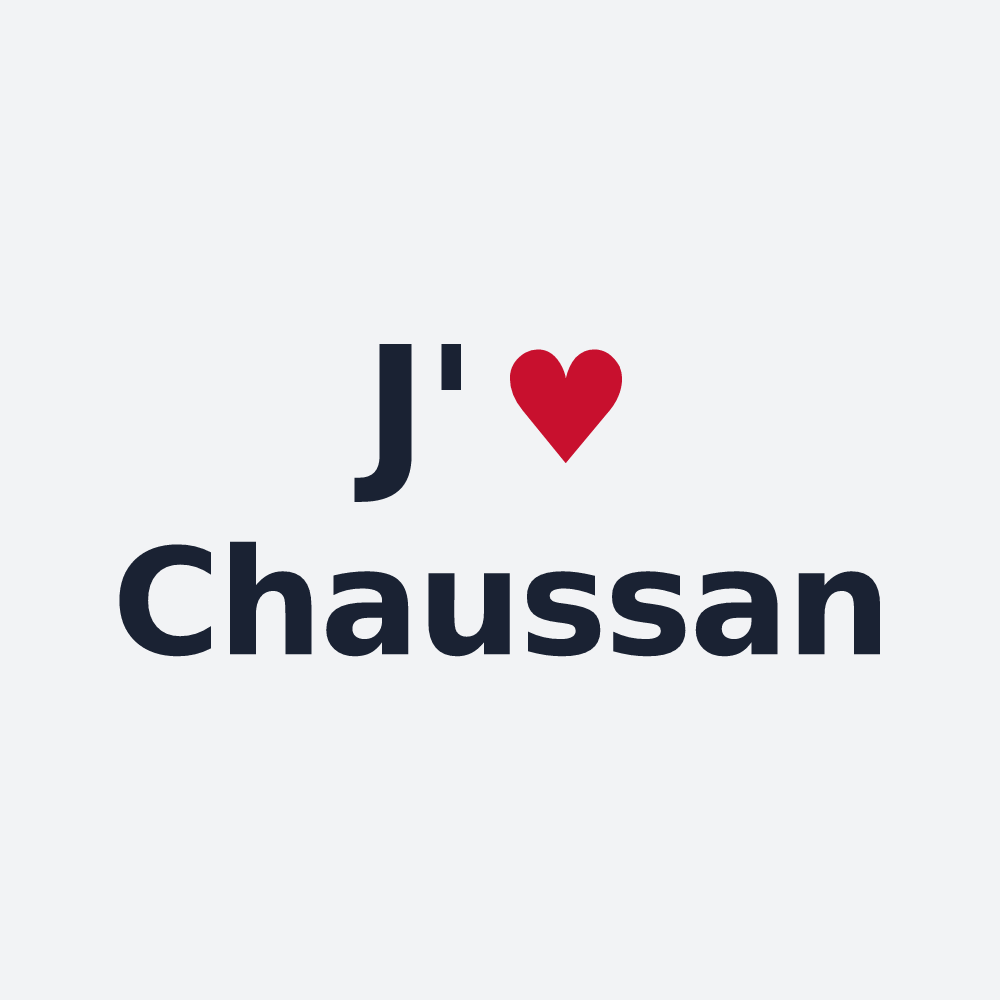 Poster personnalisé Chaussan — design « J'aime Chaussan » imprimé sur le poster