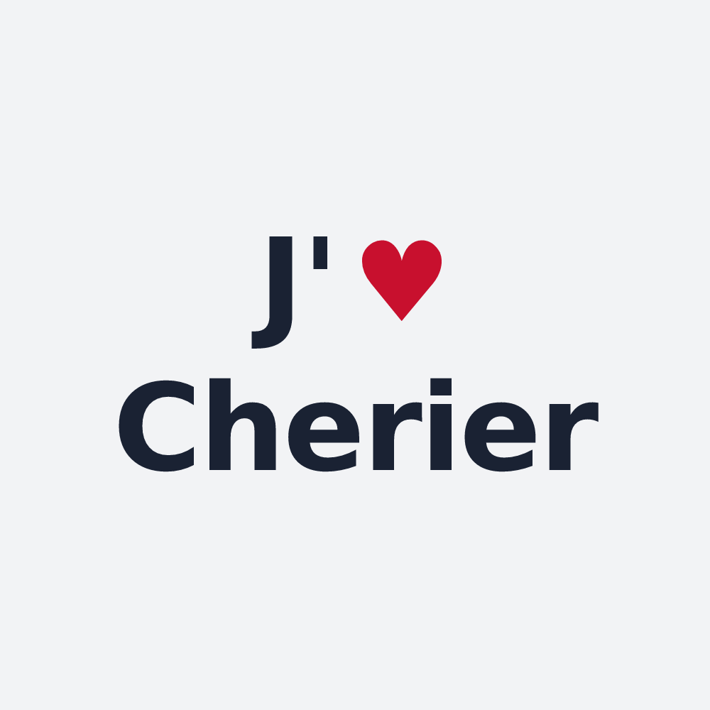 Poster personnalisé Cherier — design « J'aime Cherier » imprimé sur le poster