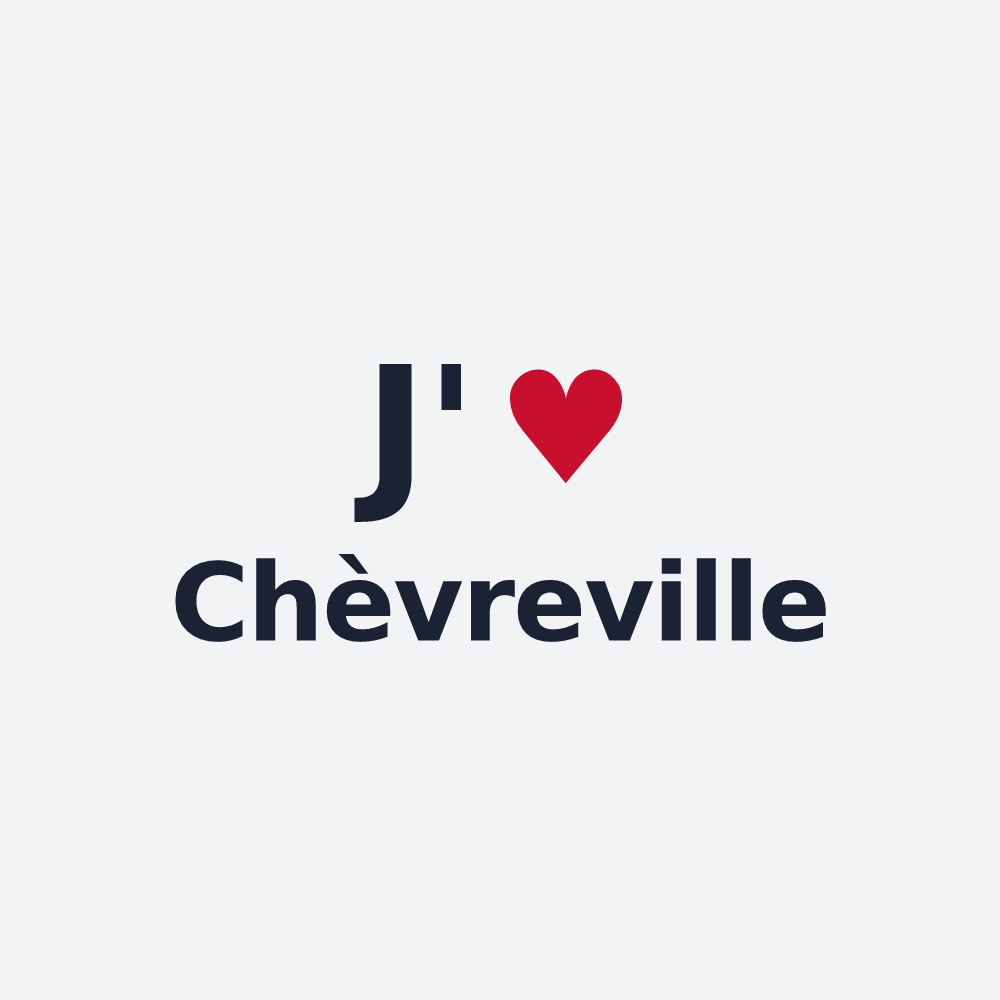 Poster personnalisé Chèvreville — design « J'aime Chèvreville » imprimé sur le poster
