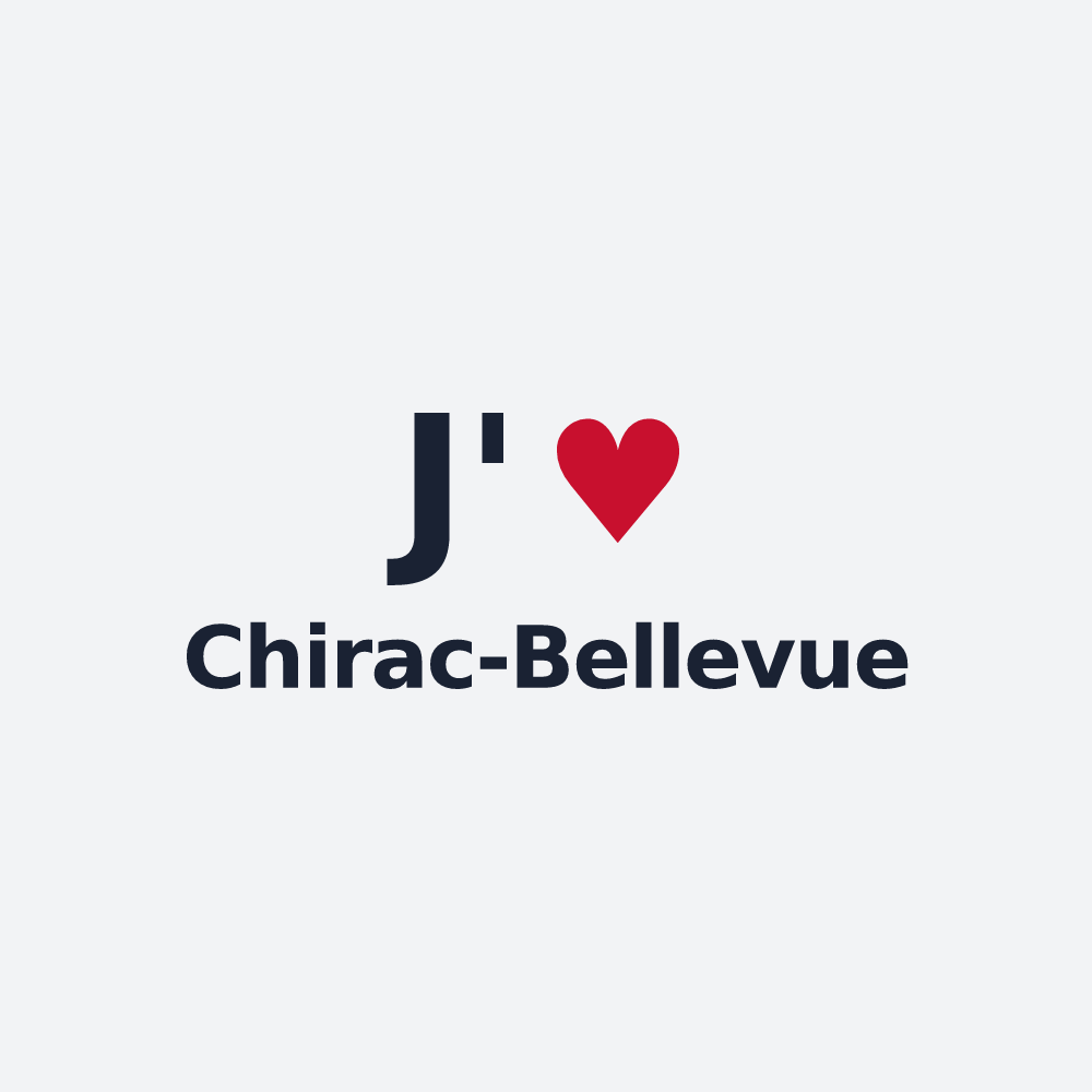 Poster personnalisé Chirac-Bellevue — design J'aime Chirac-Bellevue