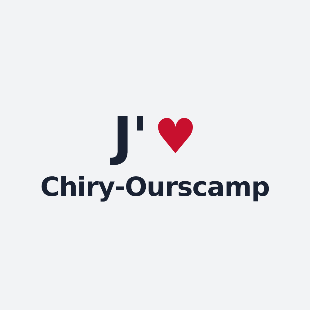 Poster personnalisé Chiry-Ourscamp — design J'aime Chiry-Ourscamp