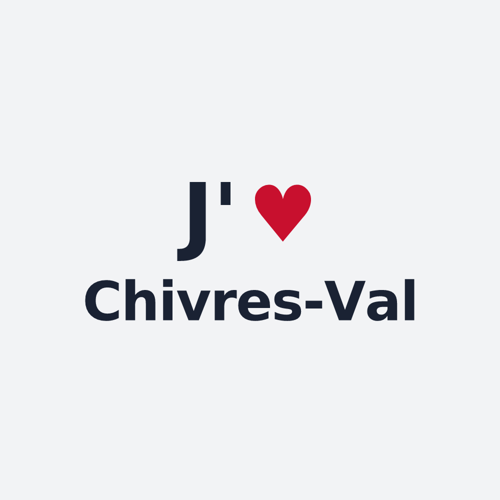 Poster personnalisé Chivres-Val — design « J'aime Chivres-Val » imprimé sur le poster