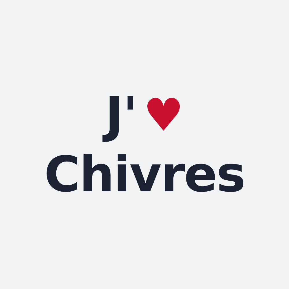 Poster personnalisé Chivres — design « J'aime Chivres » imprimé sur le poster