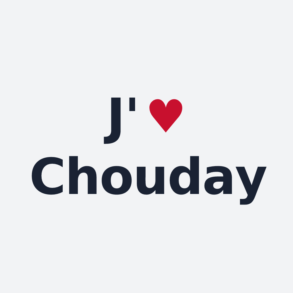 Poster personnalisé Chouday — design J'aime Chouday