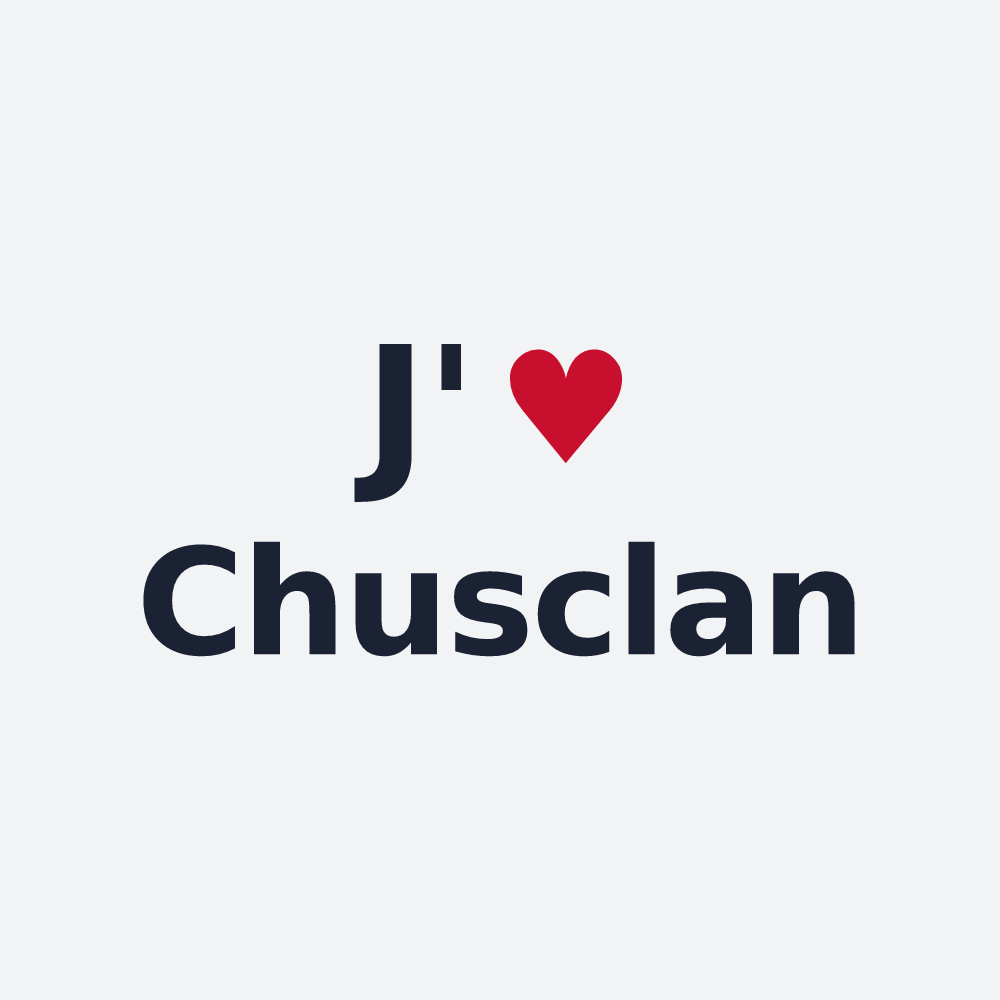 Poster personnalisé Chusclan — design « J'aime Chusclan » imprimé sur le poster
