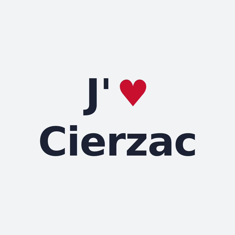 Poster personnalisé Cierzac — design « J'aime Cierzac » imprimé sur le poster