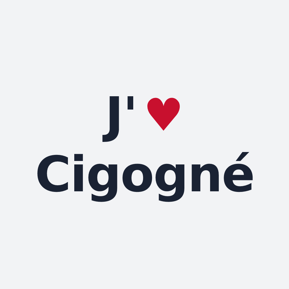 Poster personnalisé Cigogné — design J'aime Cigogné