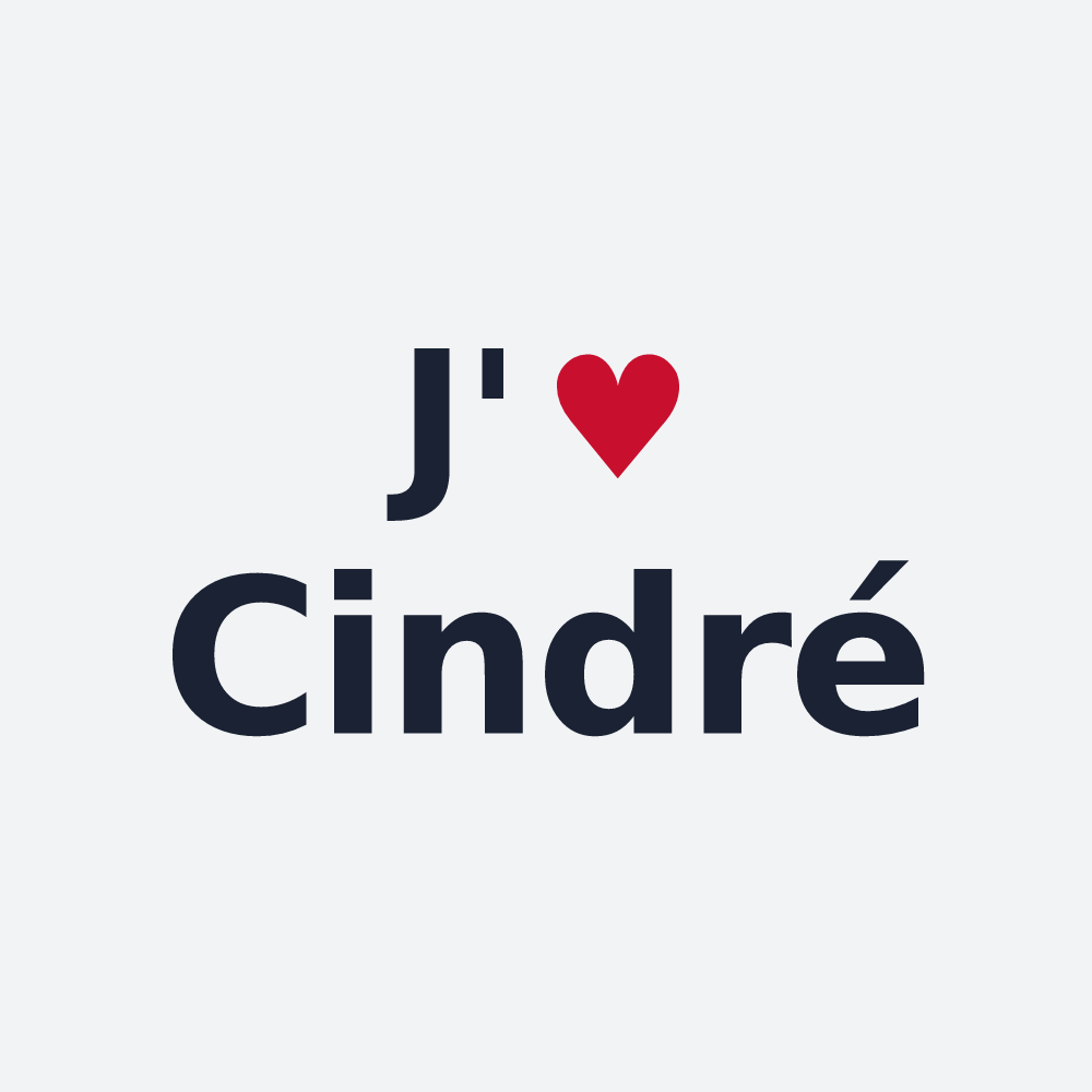 Poster personnalisé Cindré — design « J'aime Cindré » imprimé sur le poster