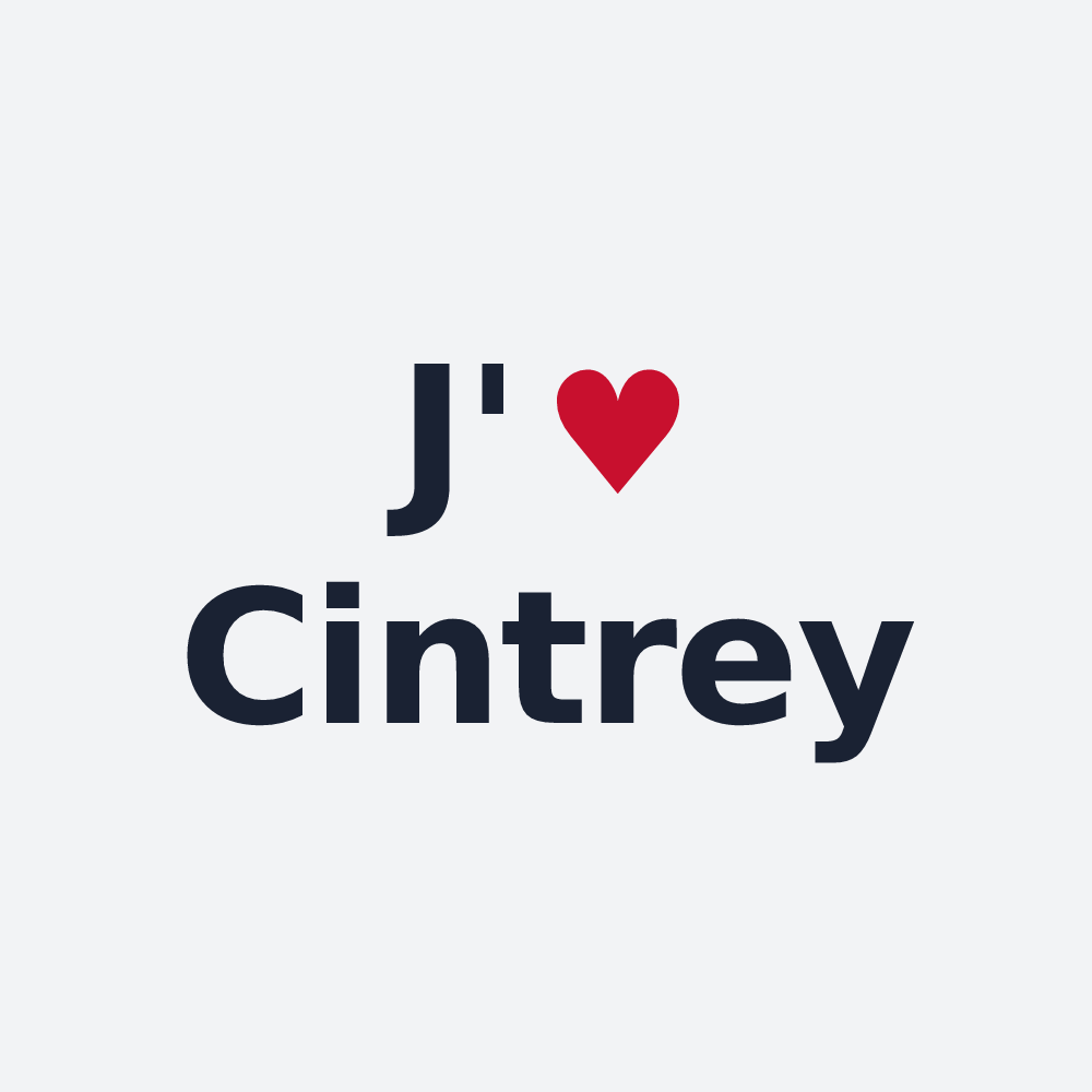 Poster personnalisé Cintrey — design « J'aime Cintrey » imprimé sur le poster
