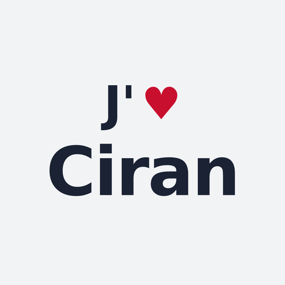 Poster personnalisé Ciran — design « J'aime Ciran » imprimé sur le poster
