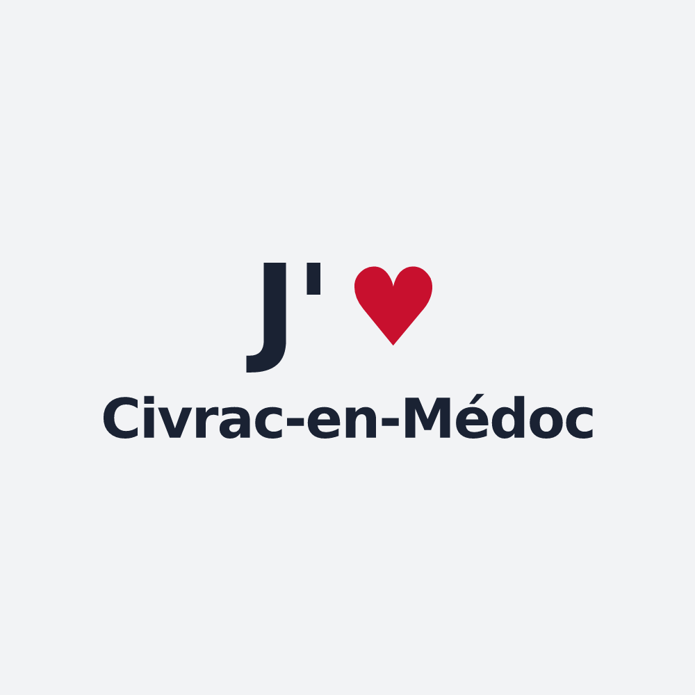 Poster personnalisé Civrac-en-Médoc — design J'aime Civrac-en-Médoc