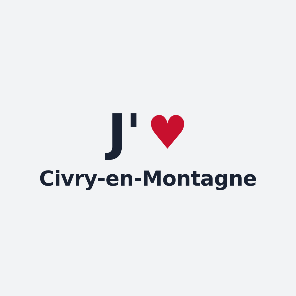 Poster personnalisé Civry-en-Montagne — design J'aime Civry-en-Montagne