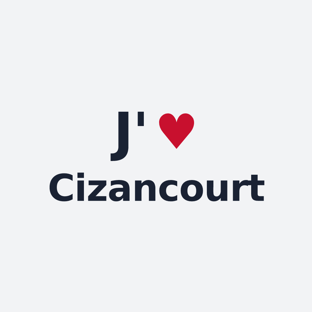 Poster personnalisé Cizancourt — design « J'aime Cizancourt » imprimé sur le poster