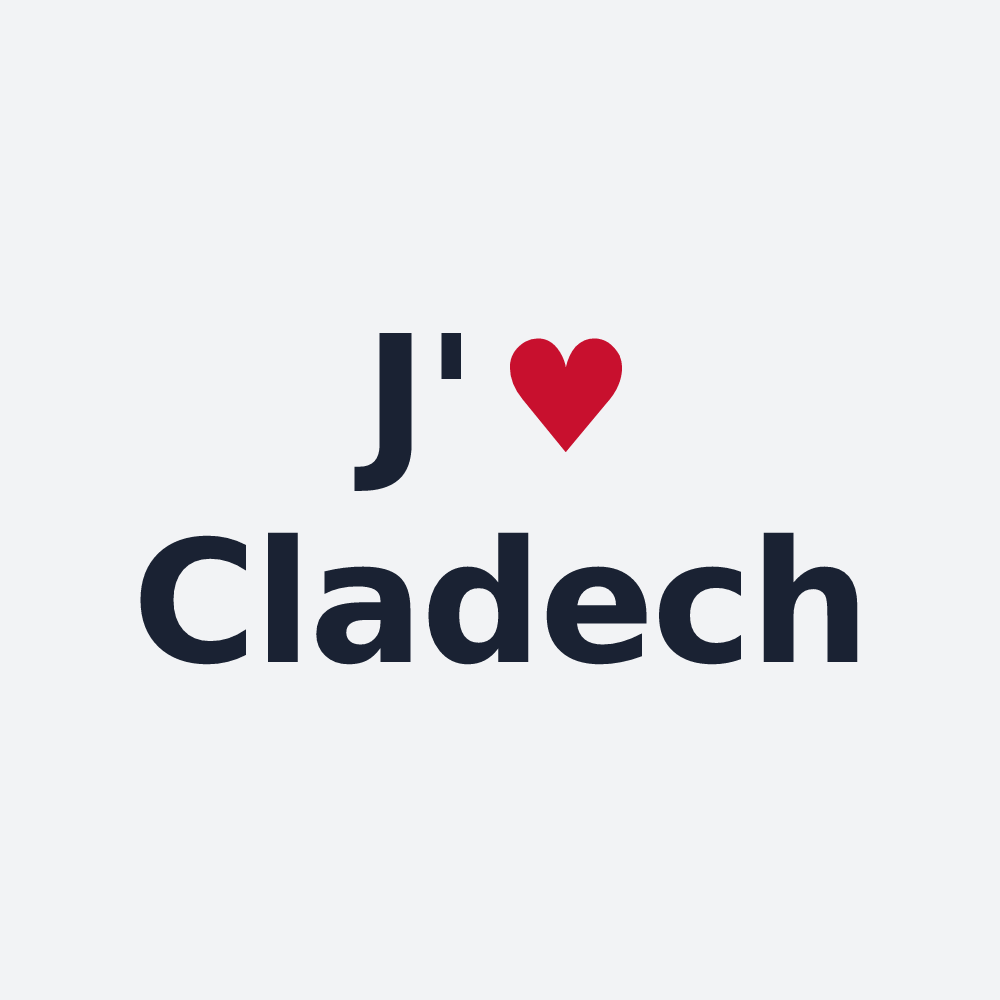 Poster personnalisé Cladech — design J'aime Cladech