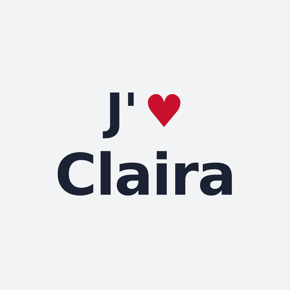 Poster personnalisé Claira — design J'aime Claira