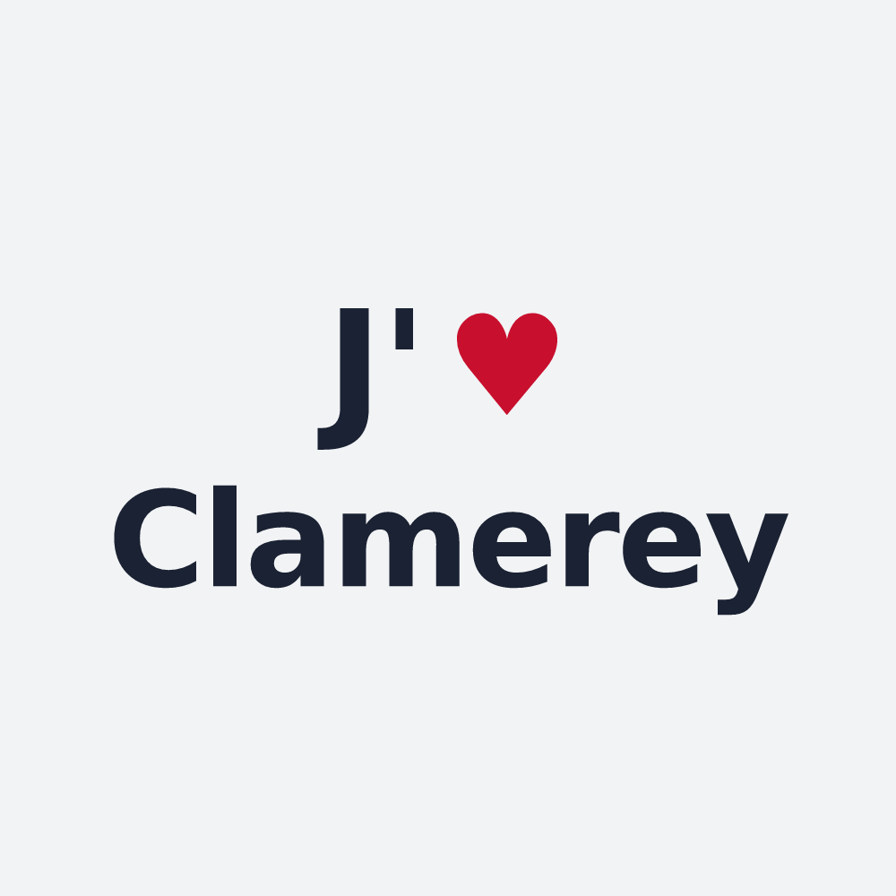 Poster personnalisé Clamerey — design J'aime Clamerey