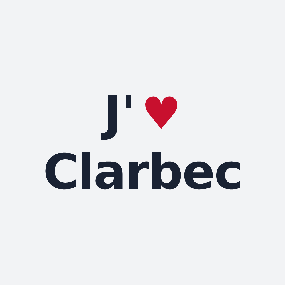Poster personnalisé Clarbec — design « J'aime Clarbec » imprimé sur le poster