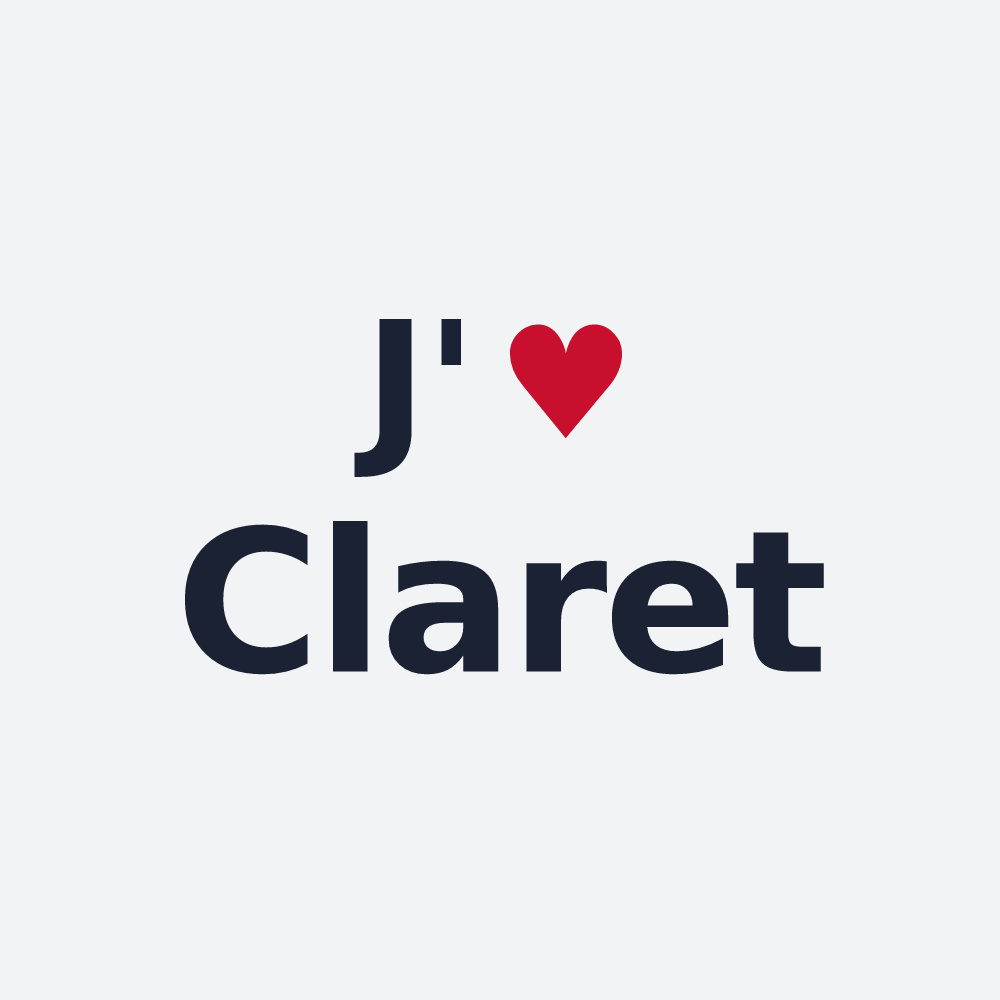 Poster personnalisé Claret — design « J'aime Claret » imprimé sur le poster