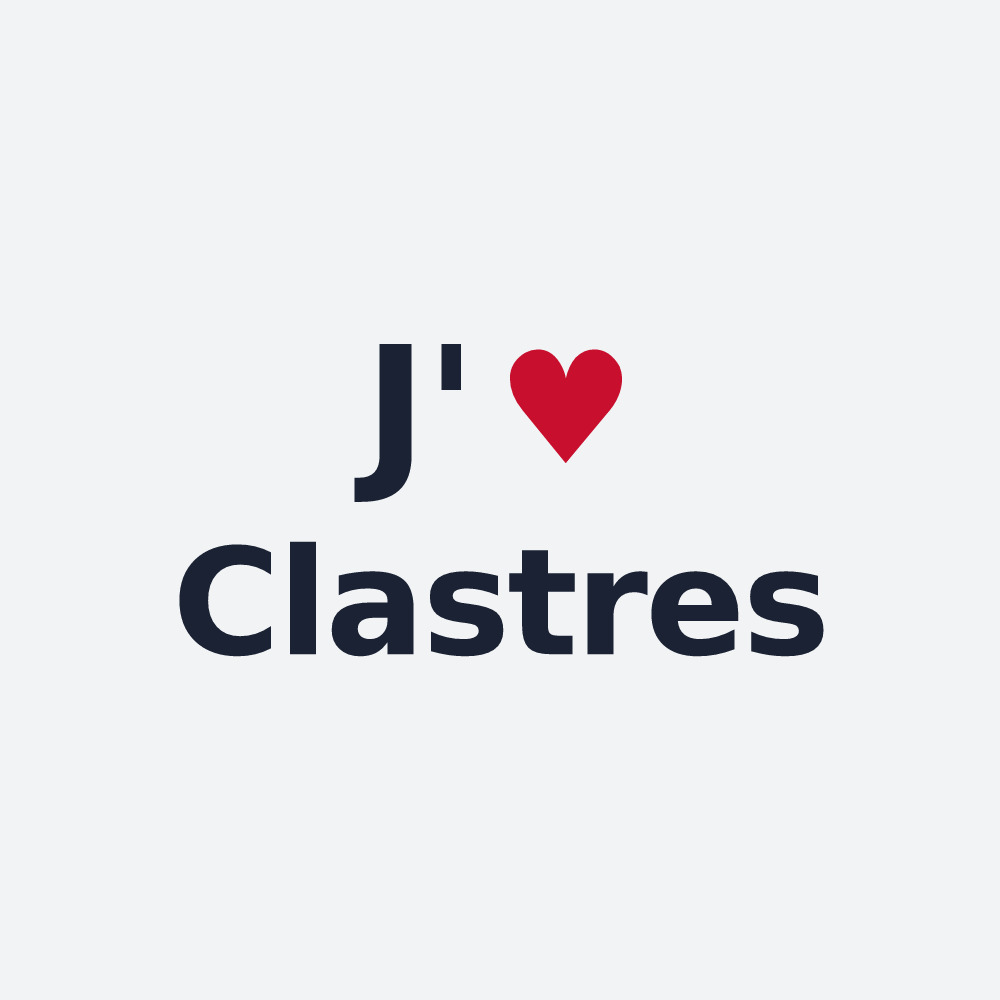 Poster personnalisé Clastres — design « J'aime Clastres » imprimé sur le poster