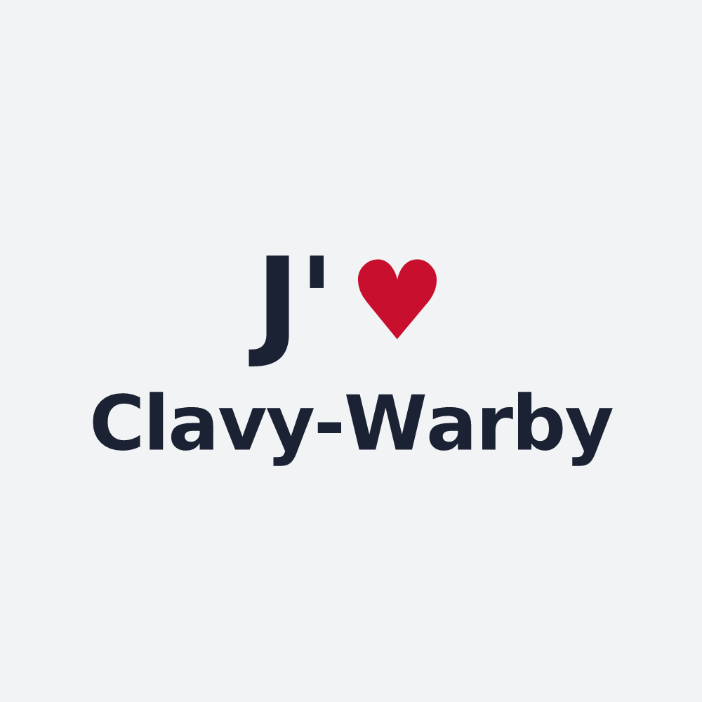 Poster personnalisé Clavy-Warby — design J'aime Clavy-Warby