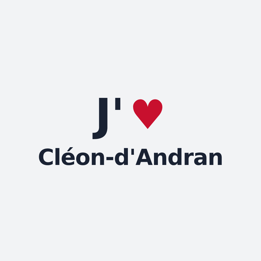 Poster personnalisé Cléon-d'Andran — design « J'aime Cléon-d'Andran » imprimé sur le poster