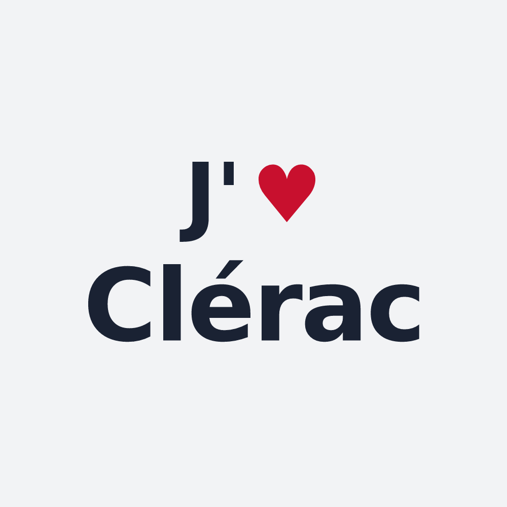 Poster personnalisé Clérac — design « J'aime Clérac » imprimé sur le poster