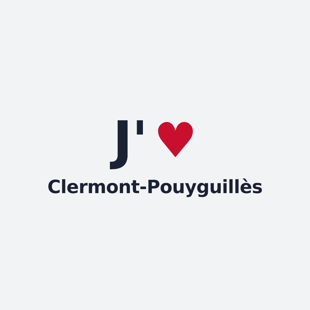 Poster personnalisé Clermont-Pouyguillès — design J'aime Clermont-Pouyguillès