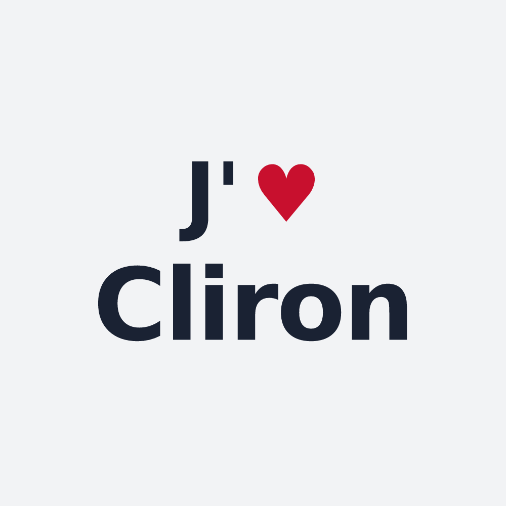Poster personnalisé Cliron — design « J'aime Cliron » imprimé sur le poster