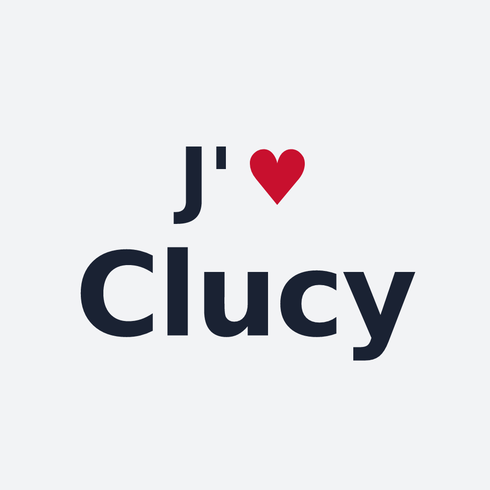 Poster personnalisé Clucy — design J'aime Clucy