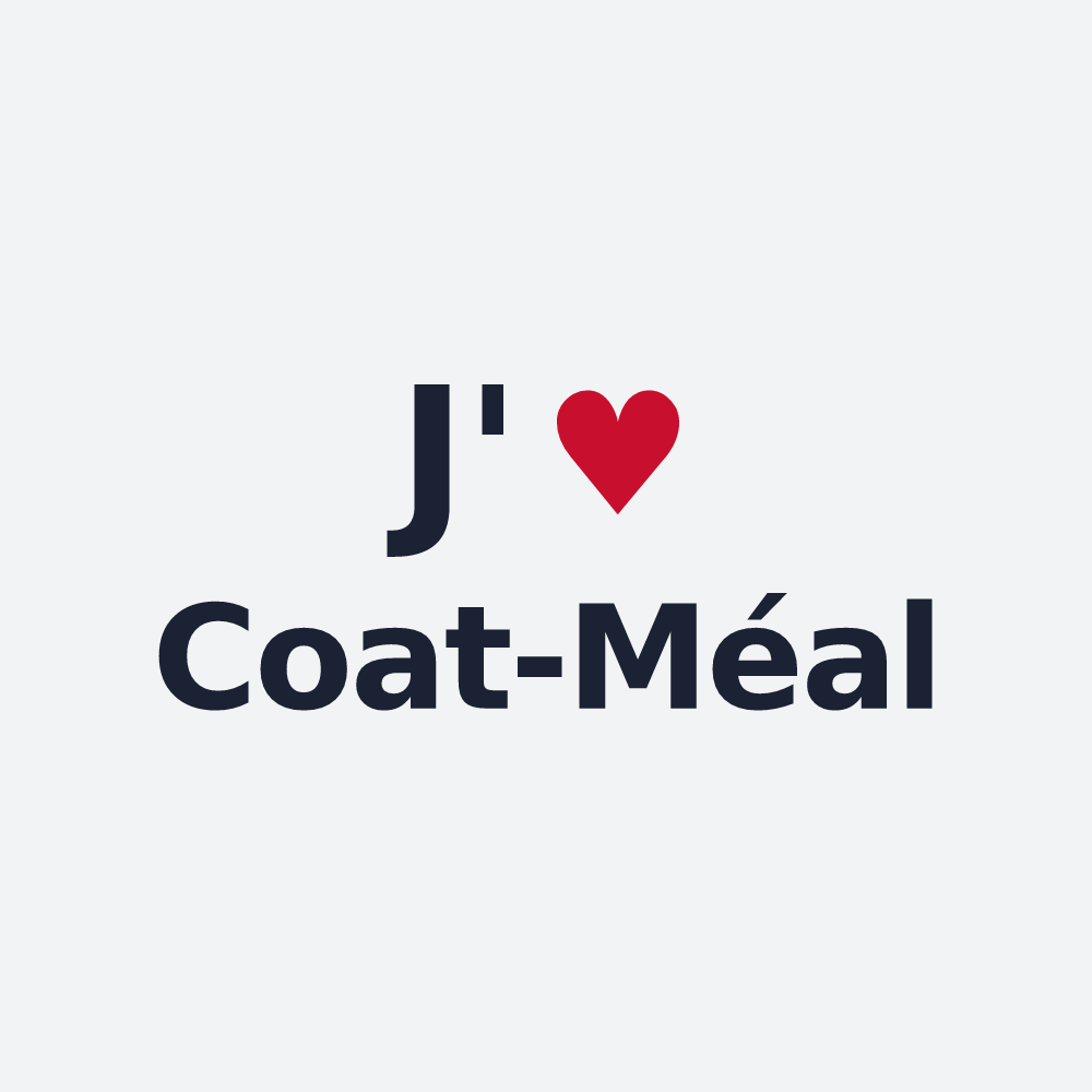 Poster personnalisé Coat-Méal — design J'aime Coat-Méal
