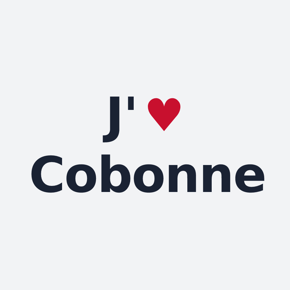 Poster personnalisé Cobonne — design « J'aime Cobonne » imprimé sur le poster