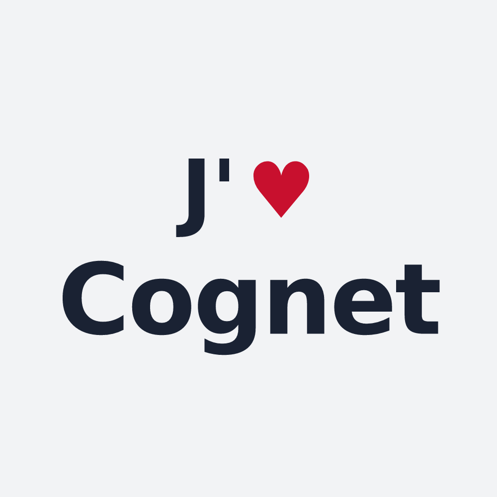 Poster personnalisé Cognet — design J'aime Cognet