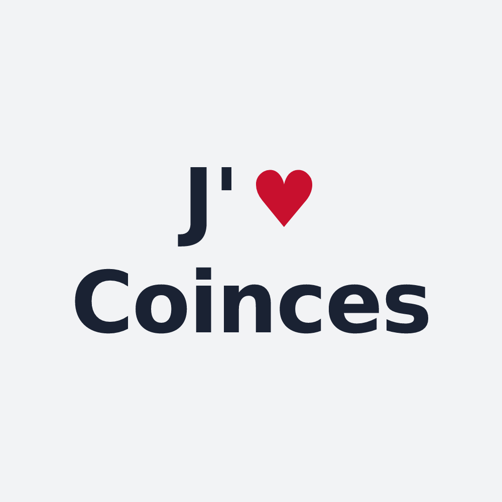 Poster personnalisé Coinces — design « J'aime Coinces » imprimé sur le poster