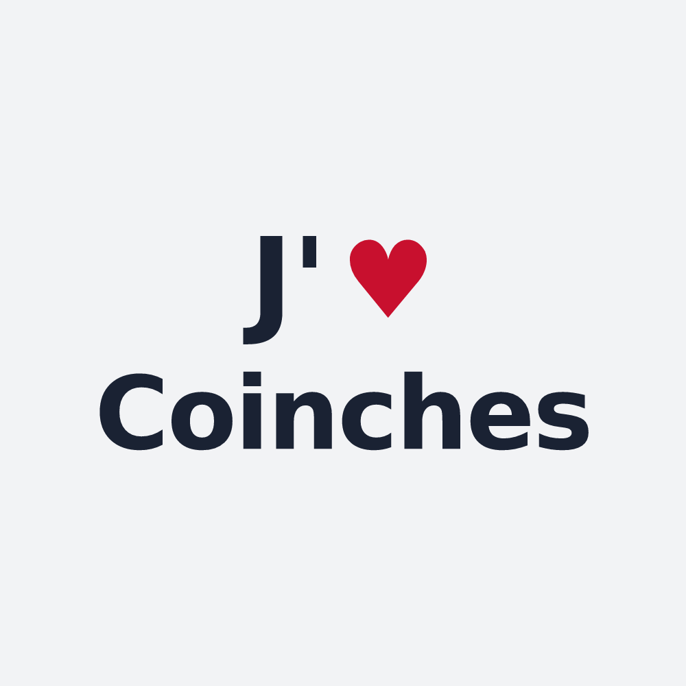 Poster personnalisé Coinches — design « J'aime Coinches » imprimé sur le poster