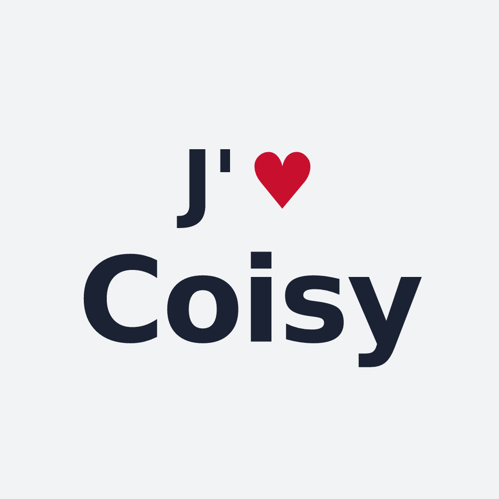 Poster personnalisé Coisy — design « J'aime Coisy » imprimé sur le poster