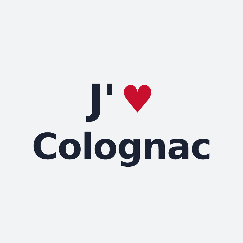 Poster personnalisé Colognac — design « J'aime Colognac » imprimé sur le poster