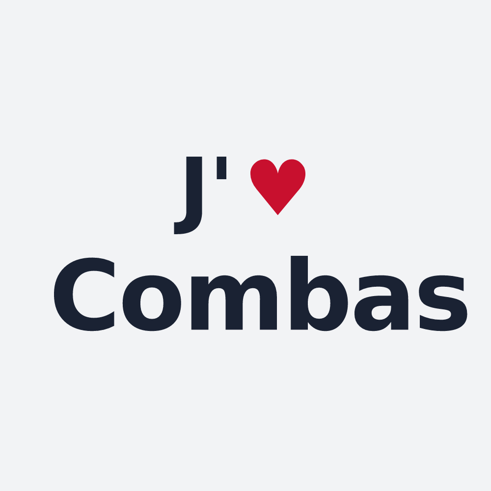 Poster personnalisé Combas — design J'aime Combas