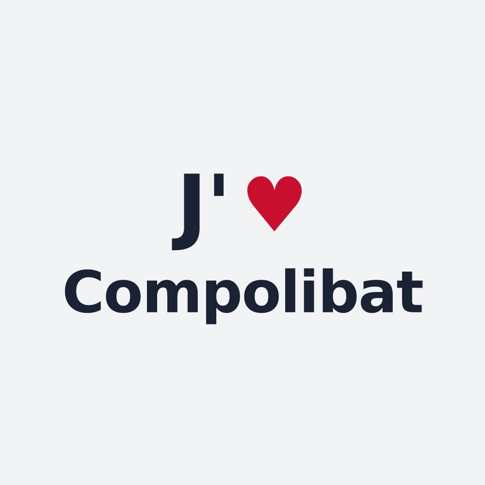 Poster personnalisé Compolibat — design « J'aime Compolibat » imprimé sur le poster